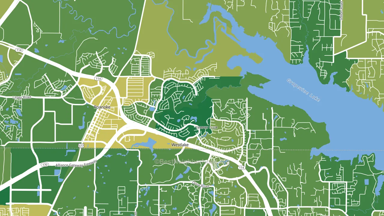 Trophy Club, TX block-group voter-turnout map