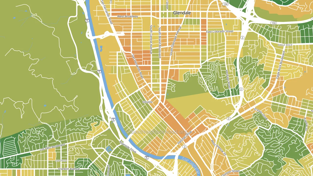 Tropico, Glendale, CA block-group voter-turnout map
