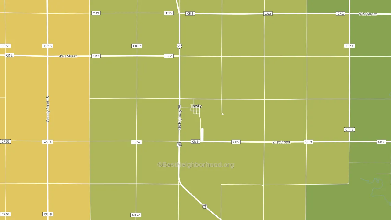 Trosky, MN block-group voter-turnout map