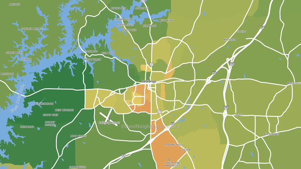 Troup County, GA block-group voter-turnout map