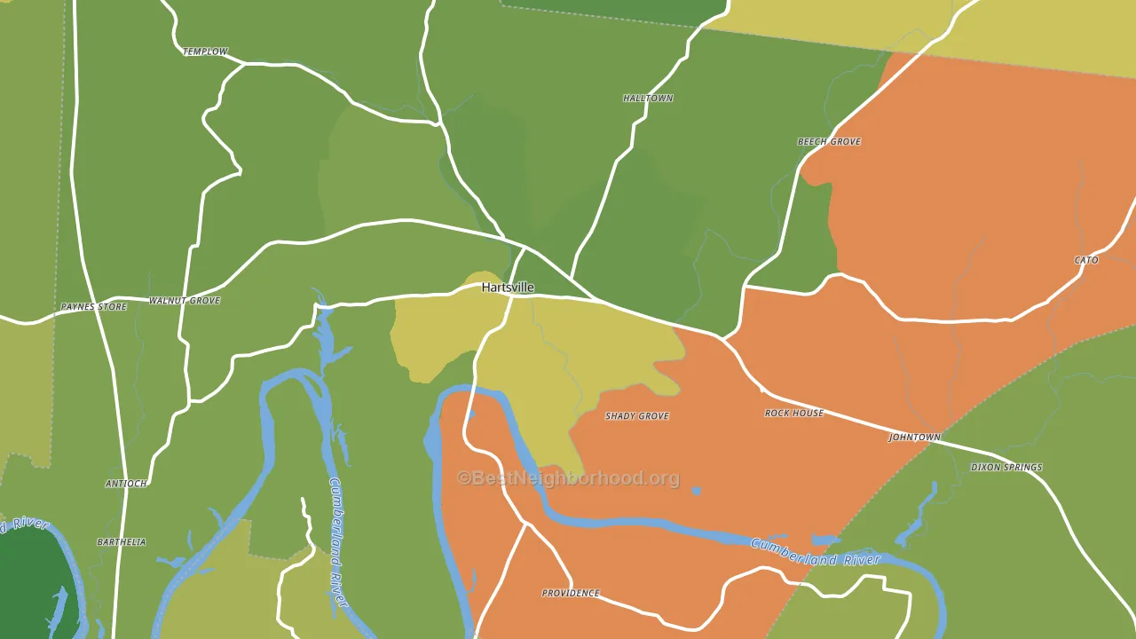 Trousdale County, TN block-group voter-turnout map