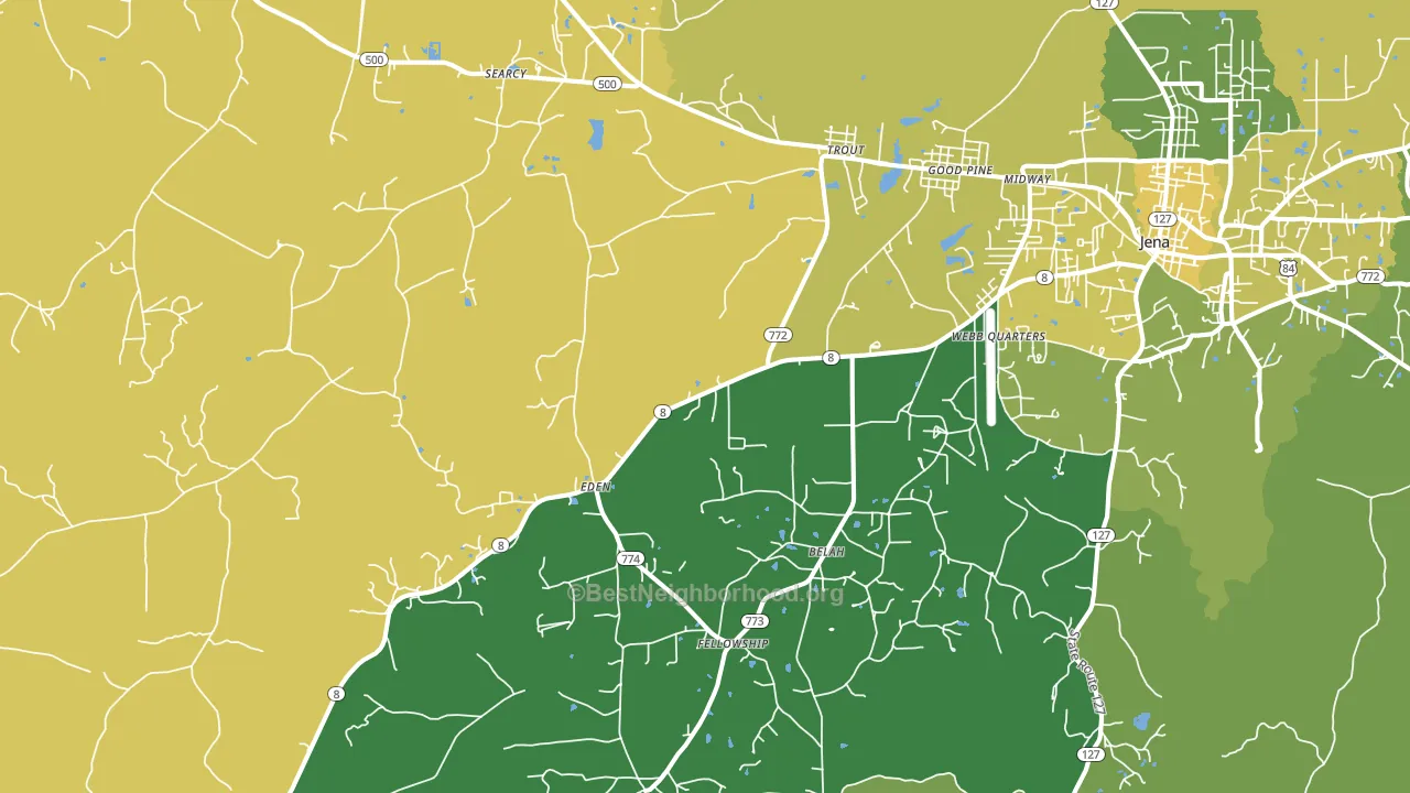 Trout, LA block-group voter-turnout map