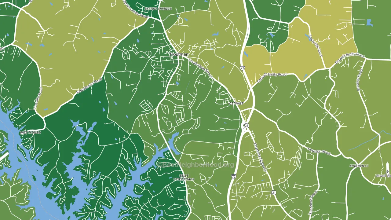 Troutman, NC block-group voter-turnout map