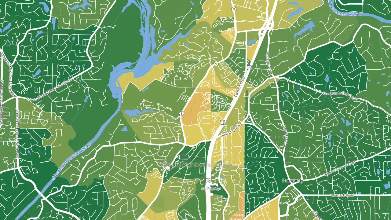 Trowbridge Square, Sandy Springs, GA block-group voter-turnout map