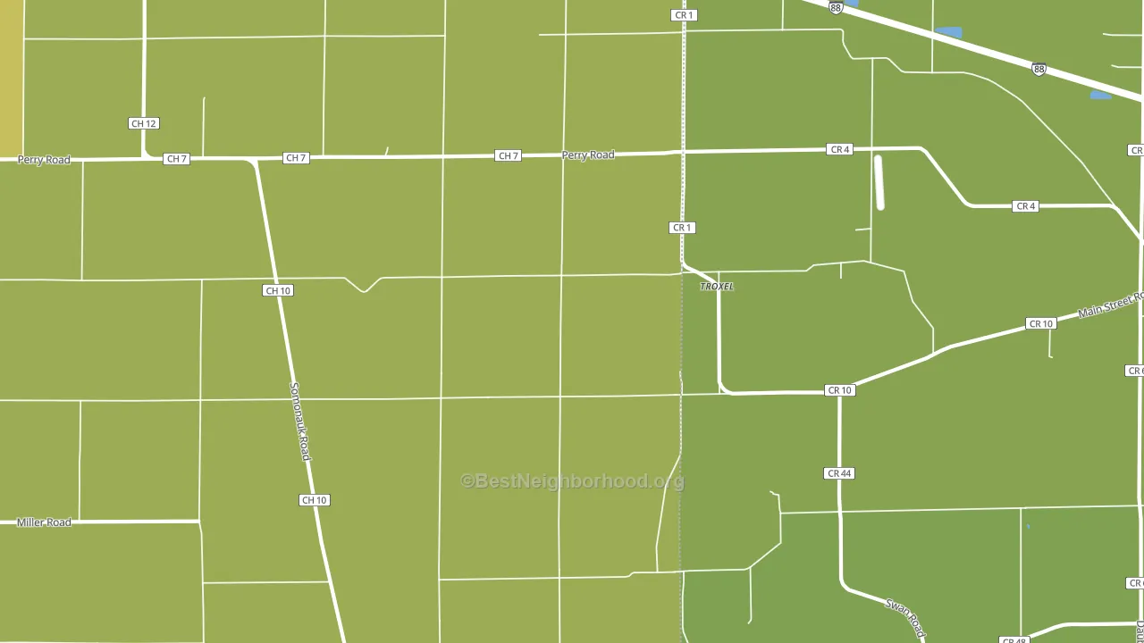Troxel, IL block-group voter-turnout map