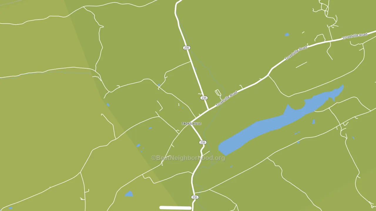 Troxelville, PA block-group voter-turnout map