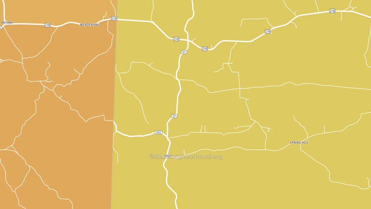 Troy, AR block-group voter-turnout map