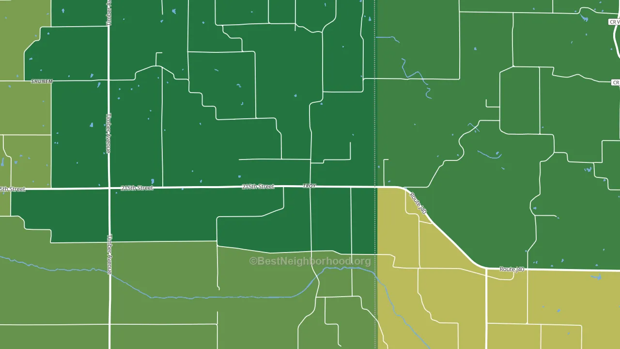 Troy, IA block-group voter-turnout map