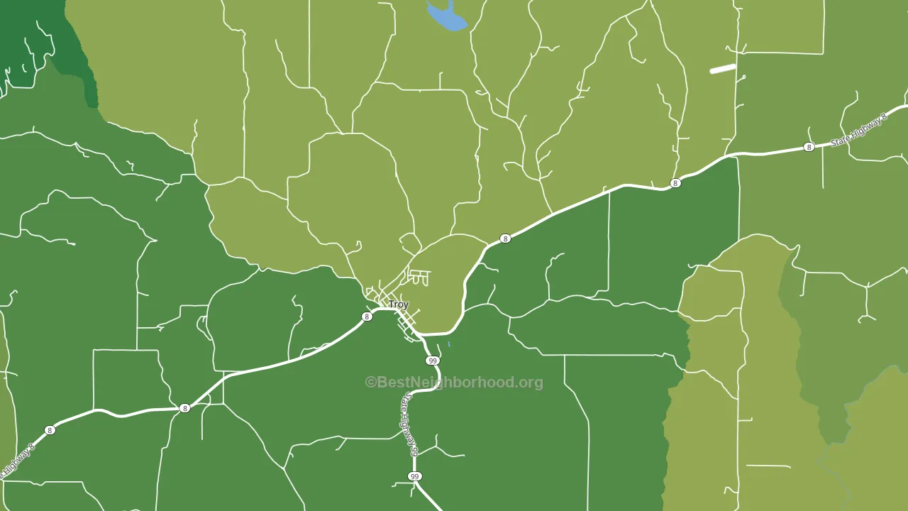 Troy, ID block-group voter-turnout map