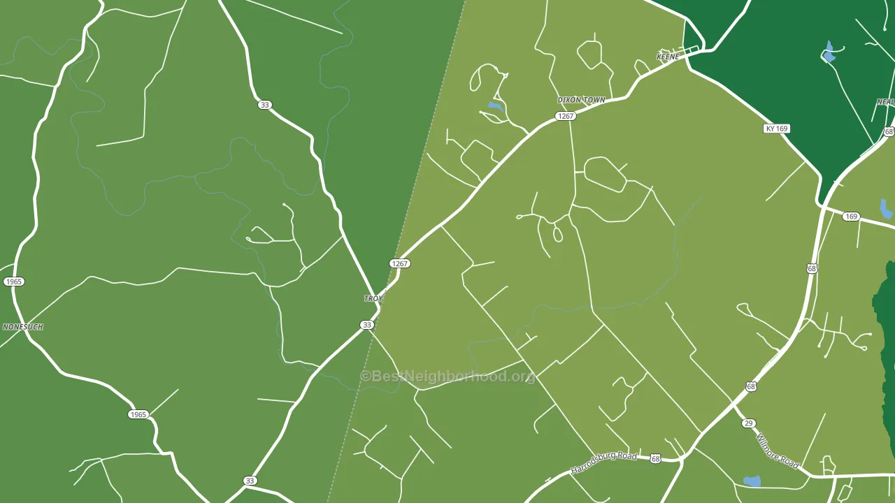 Troy, KY block-group voter-turnout map