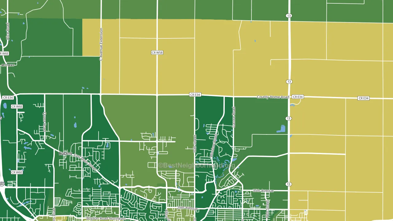 Troy Mills, IA block-group voter-turnout map