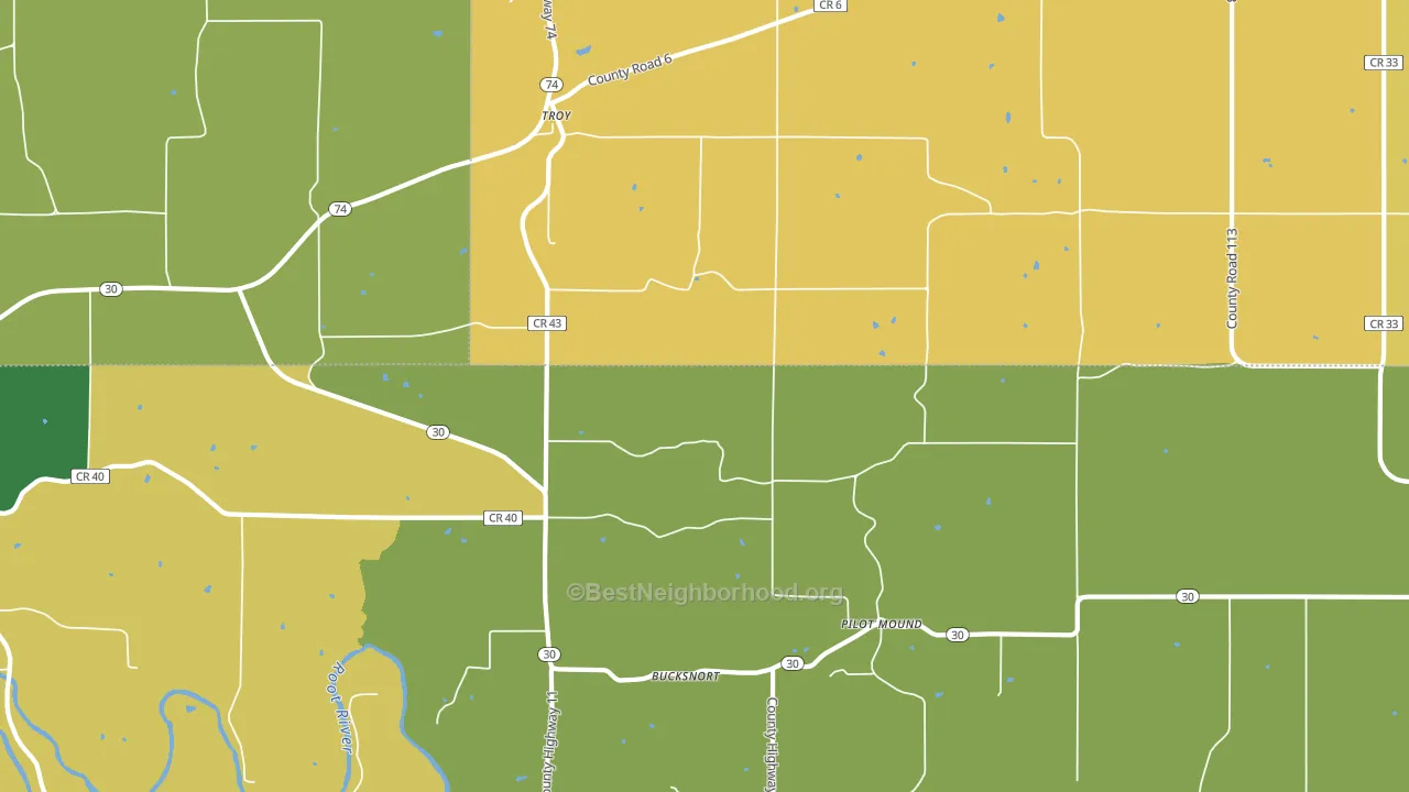 Troy, MN block-group voter-turnout map