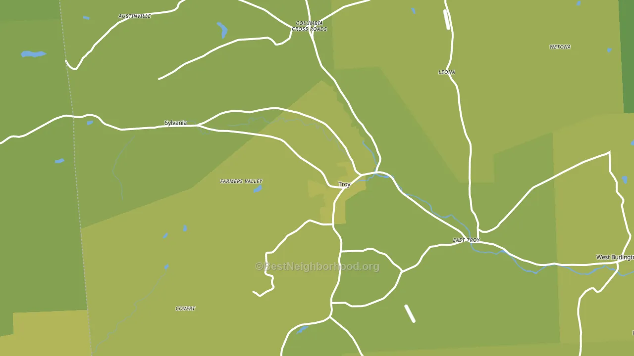Troy, PA block-group voter-turnout map