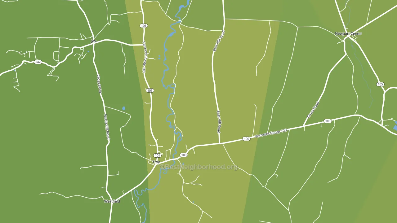 Troy, VT block-group voter-turnout map