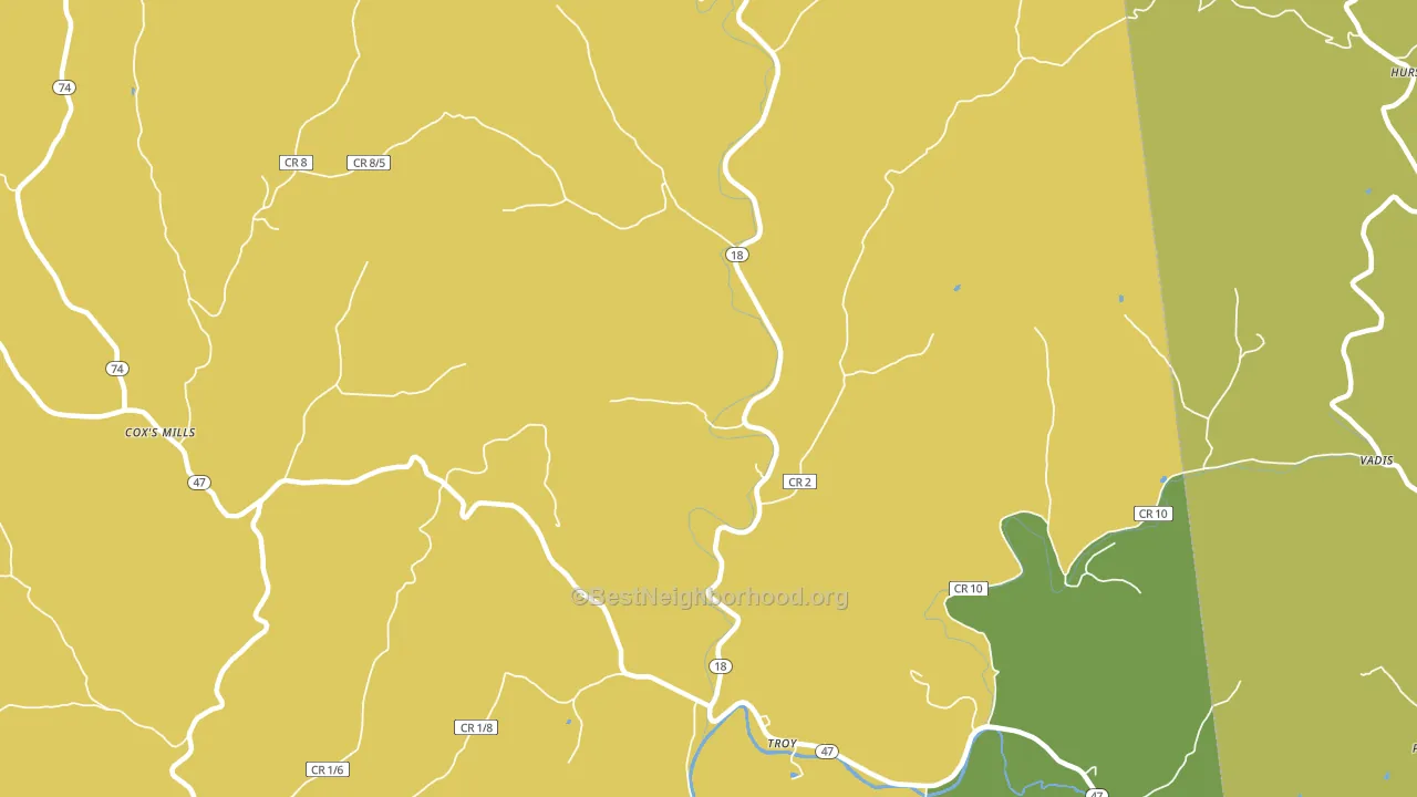 Troy, WV block-group voter-turnout map