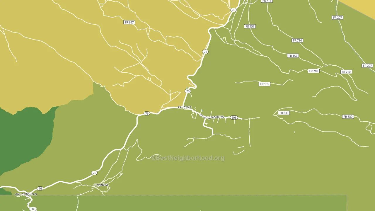 Truchas, NM block-group voter-turnout map
