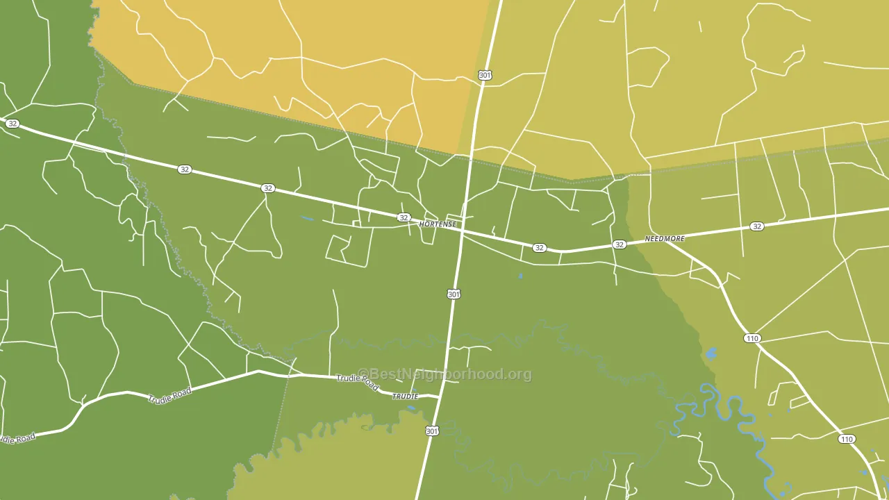 Trudie, GA block-group voter-turnout map