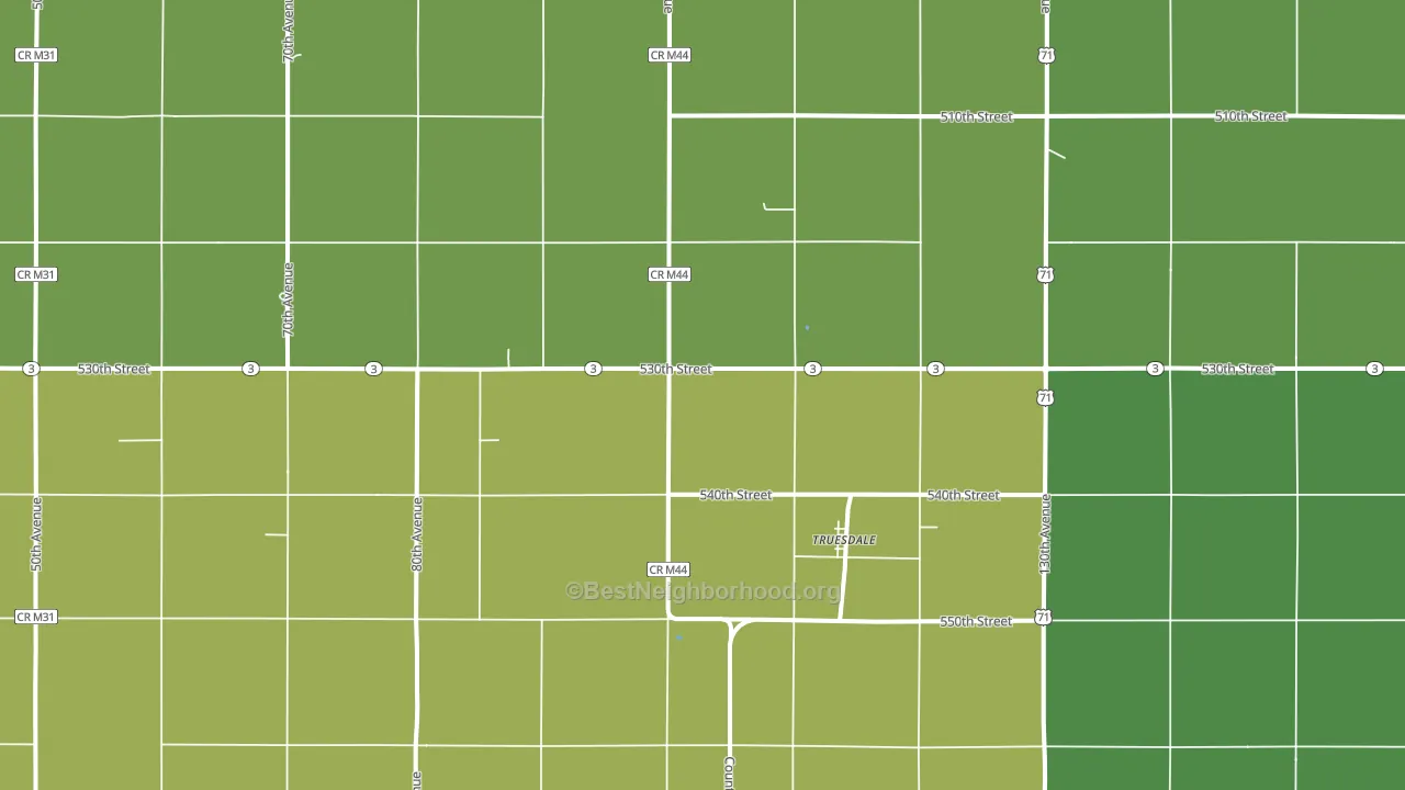 Truesdale, IA block-group voter-turnout map