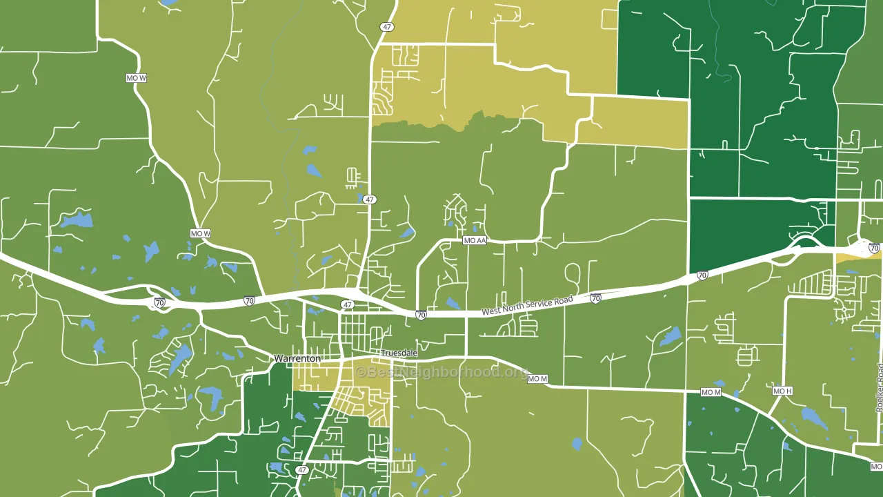 Truesdale, MO block-group voter-turnout map
