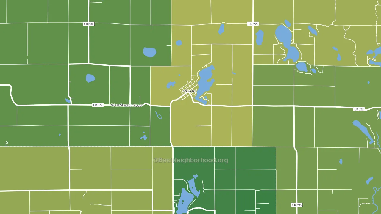 Trufant, MI block-group voter-turnout map