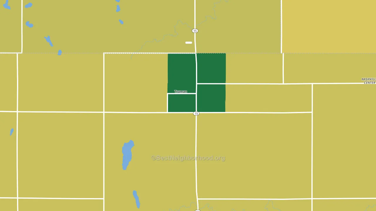 Truman, MN block-group voter-turnout map
