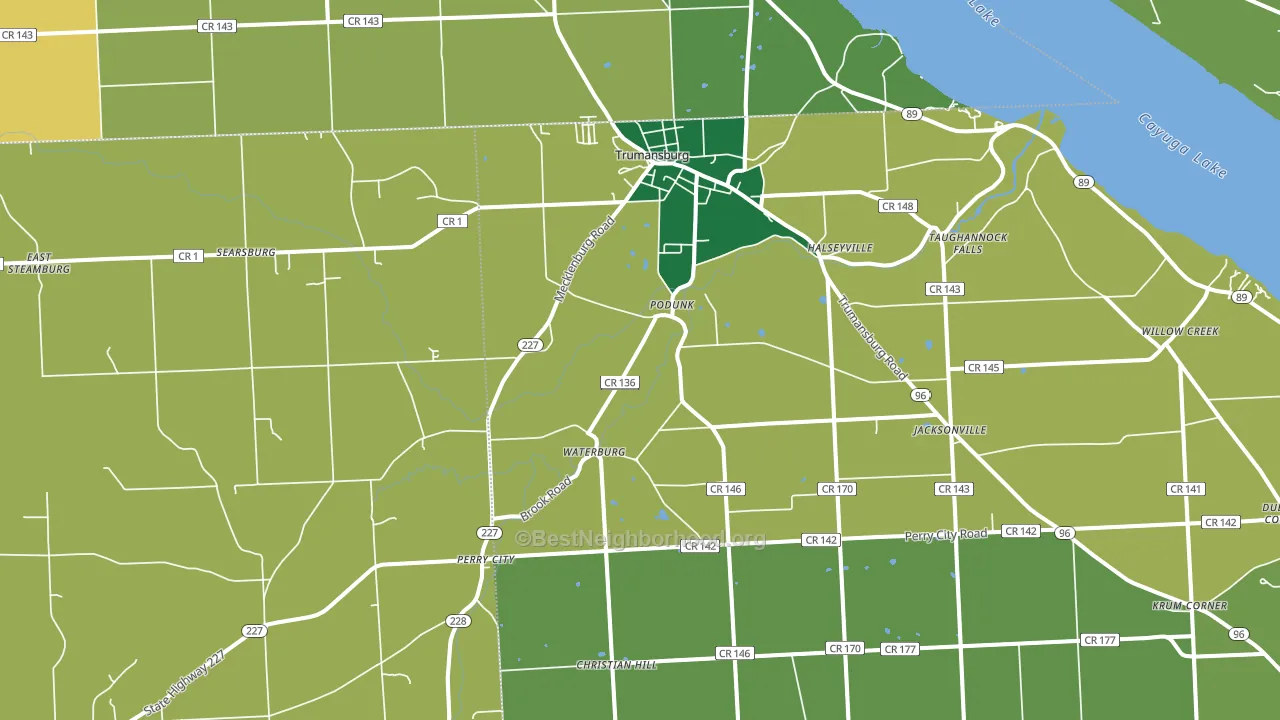 Trumansburg, NY block-group voter-turnout map
