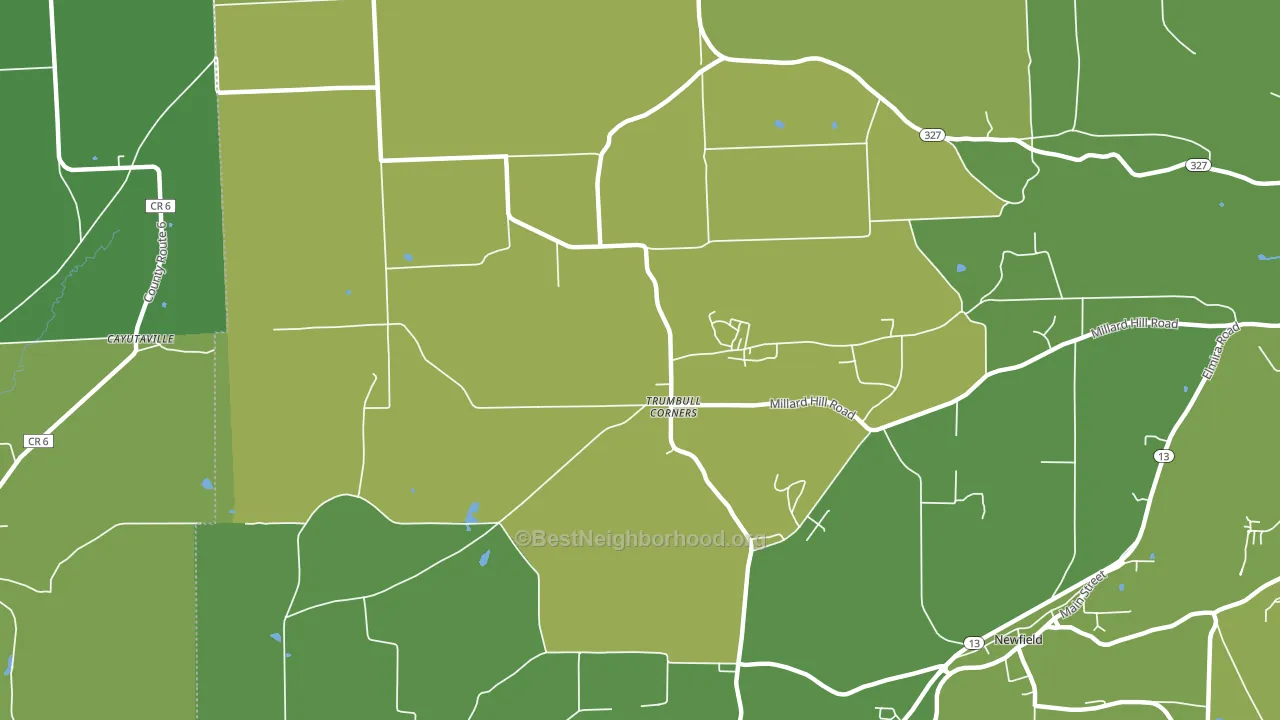 Trumbull Corners, NY block-group voter-turnout map
