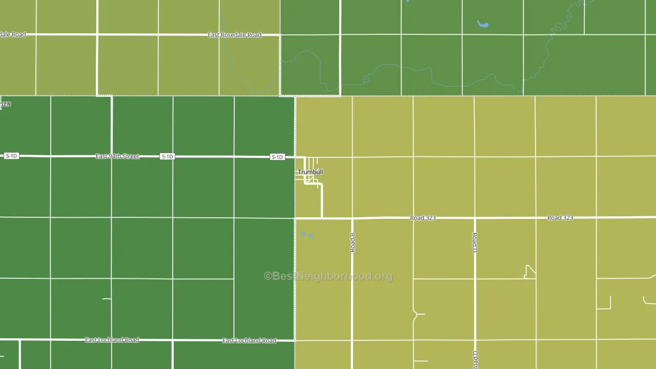 Trumbull, NE block-group voter-turnout map