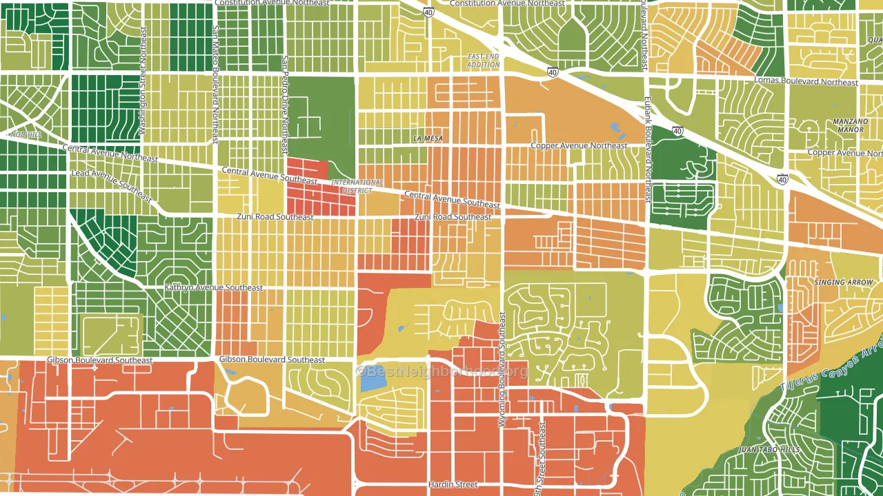 Trumbull Village, Albuquerque, NM block-group voter-turnout map