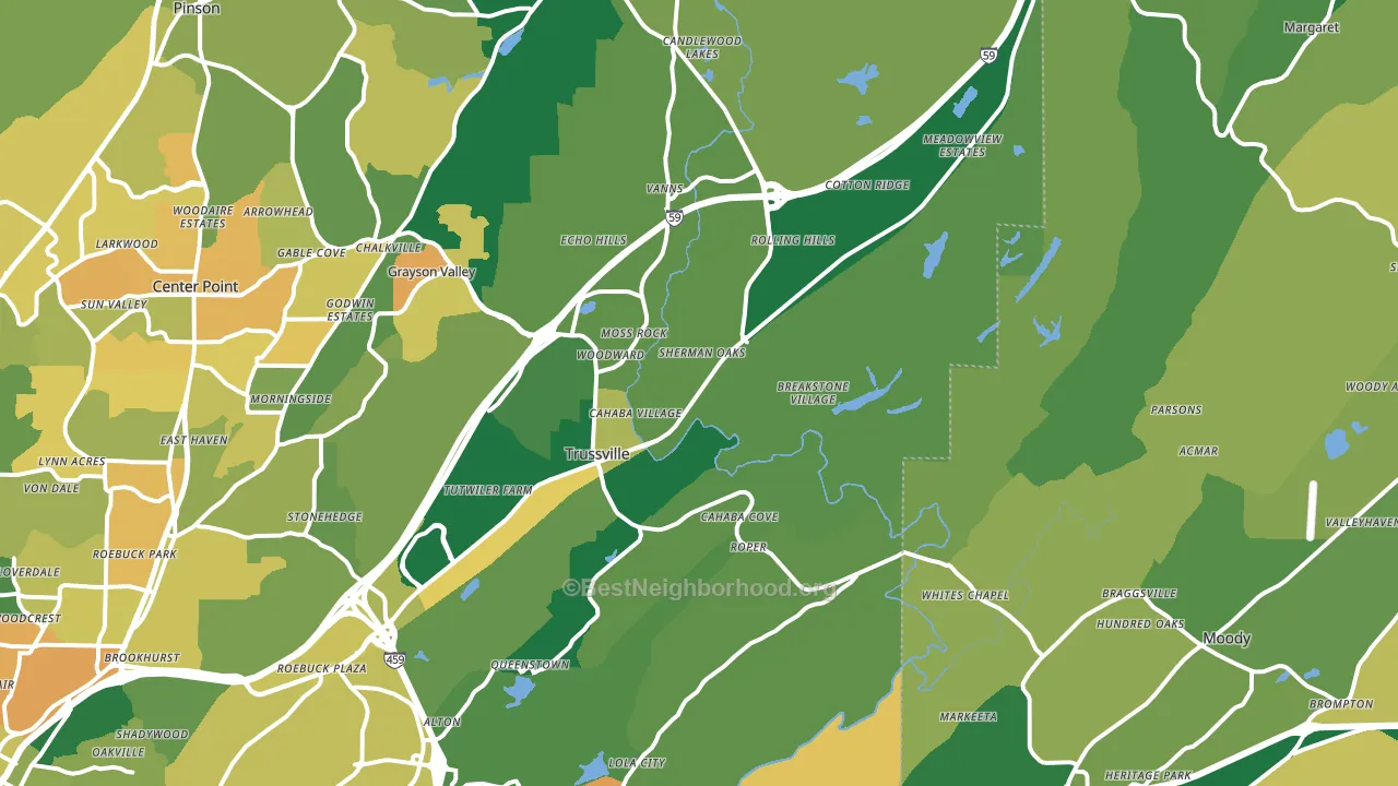Trussville, AL block-group voter-turnout map