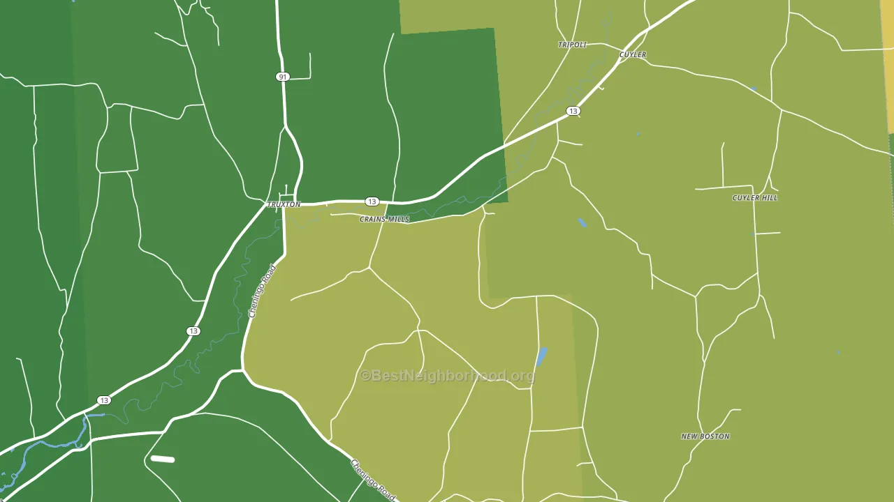 Truxton, NY block-group voter-turnout map