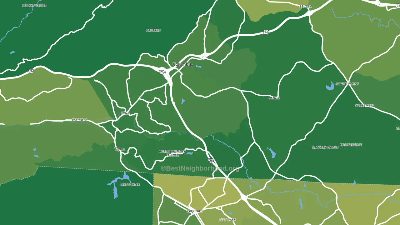 Tryon, NC block-group voter-turnout map