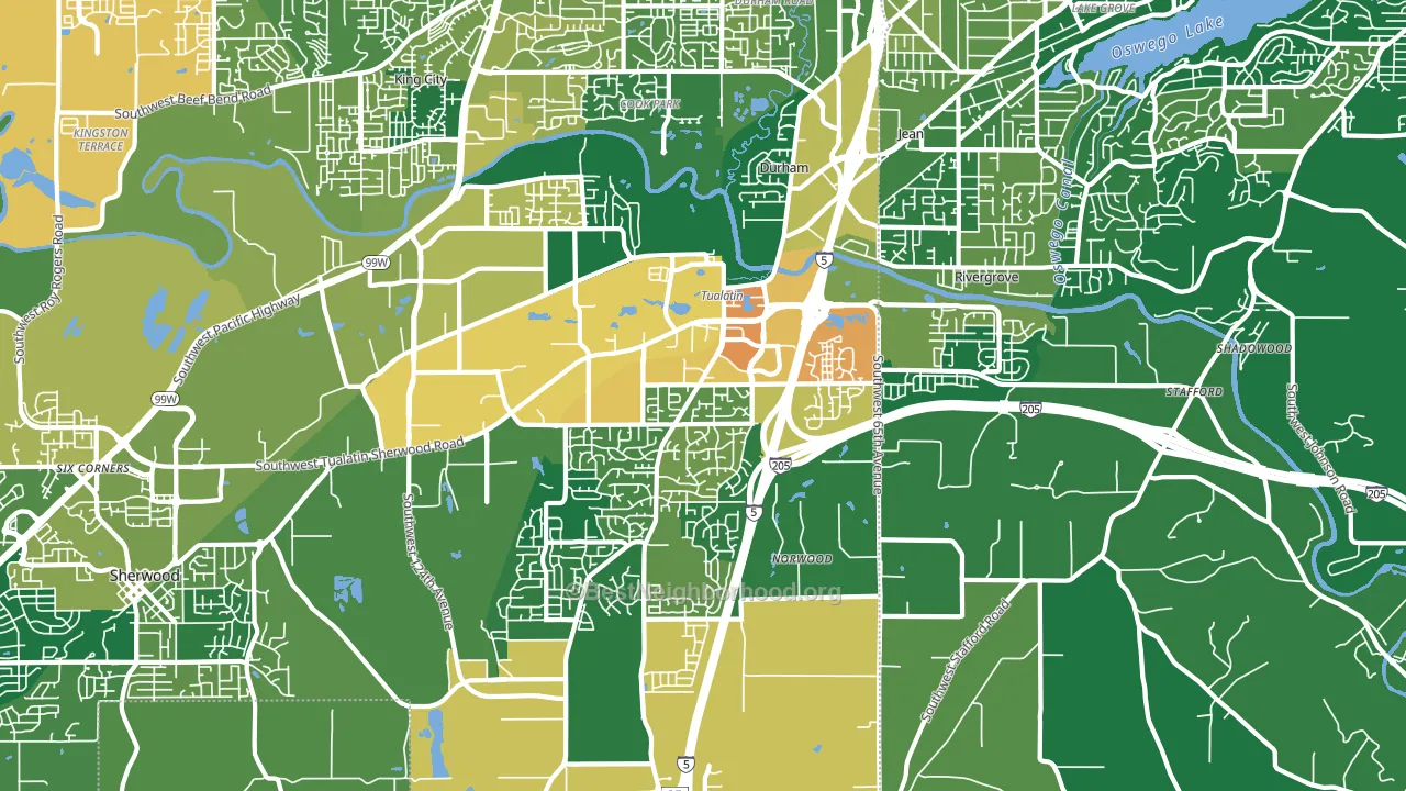 Tualatin, OR block-group voter-turnout map