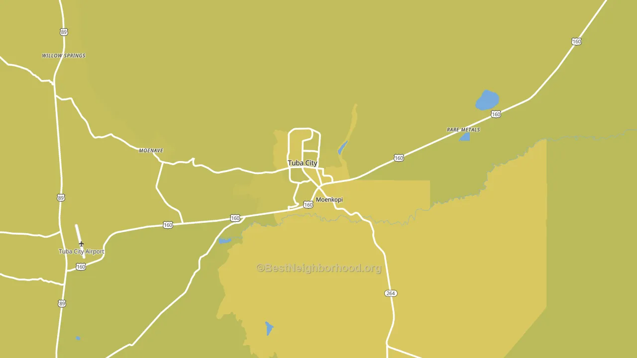 Tuba City, AZ block-group voter-turnout map
