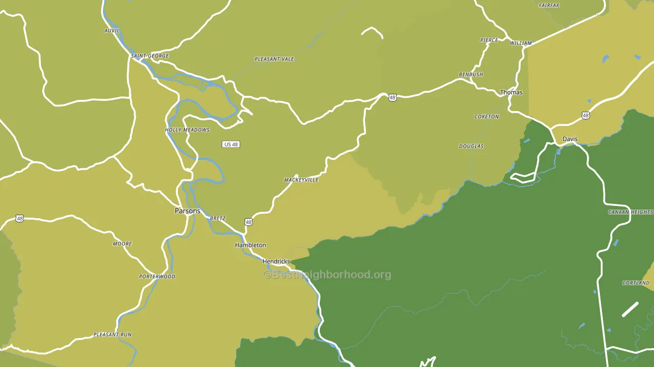 Tucker County, WV block-group voter-turnout map
