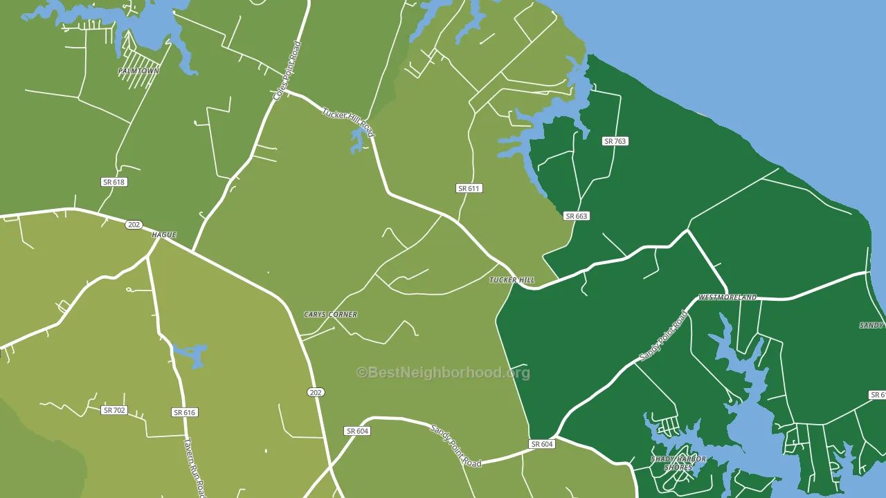 Tucker Hill, VA block-group voter-turnout map