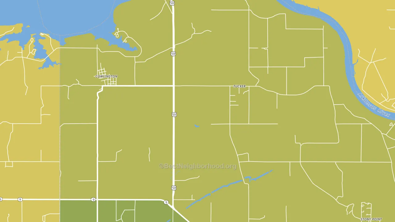 Tucker, OK block-group voter-turnout map