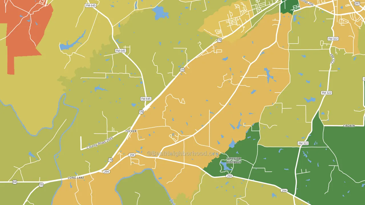 Tucker, TX block-group voter-turnout map