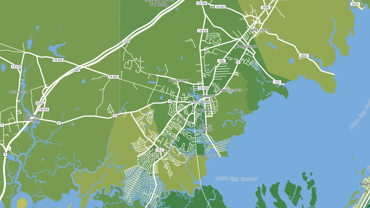 Tuckerton, NJ block-group voter-turnout map