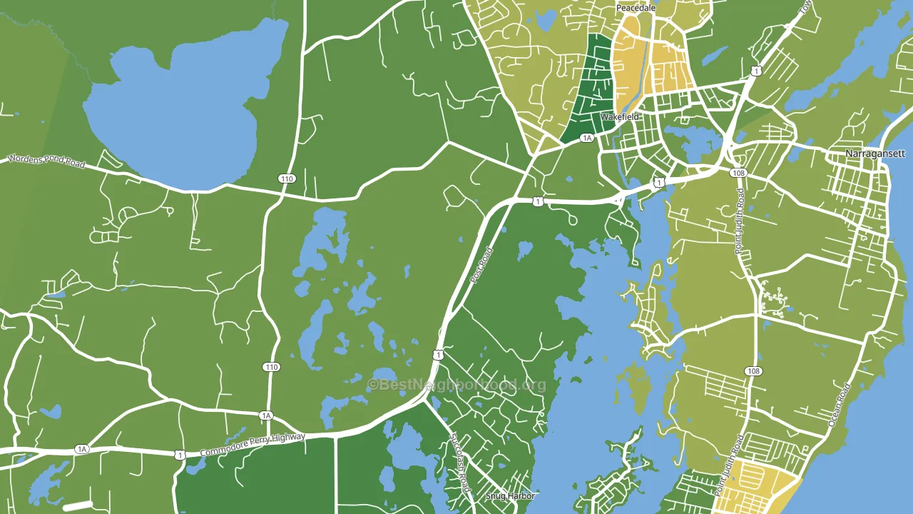 Tuckertown, RI block-group voter-turnout map