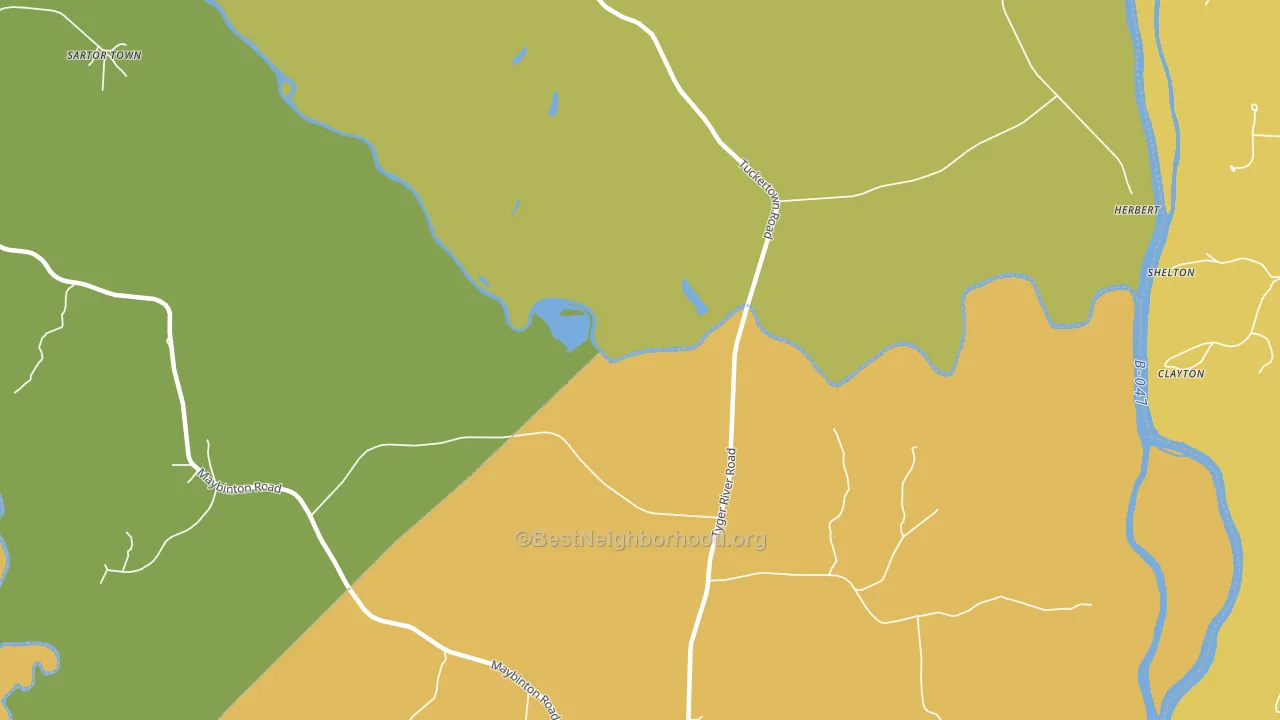 Tuckertown, SC block-group voter-turnout map