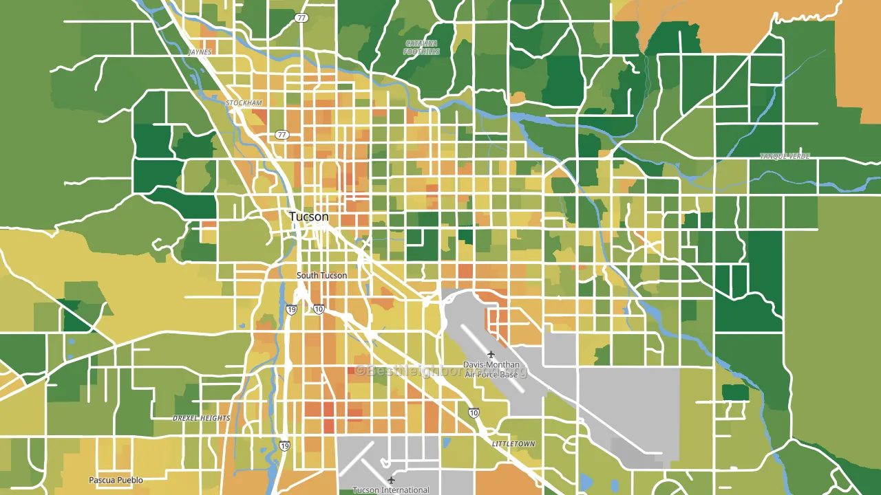 Tucson, AZ block-group voter-turnout map