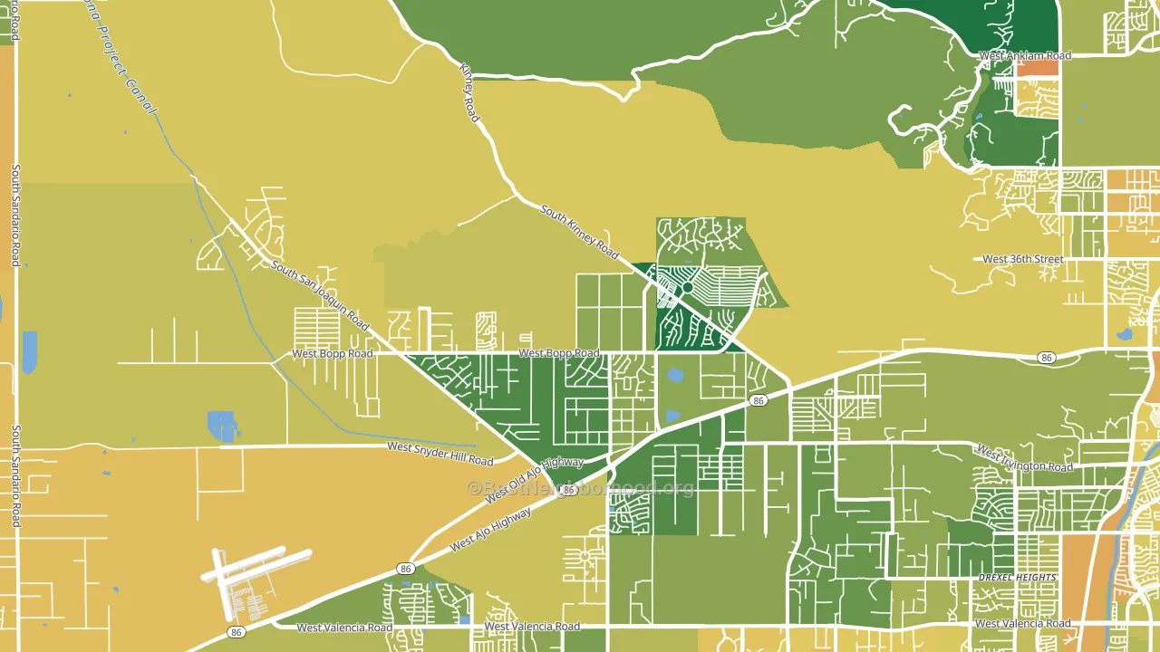 Tucson Estates, AZ block-group voter-turnout map