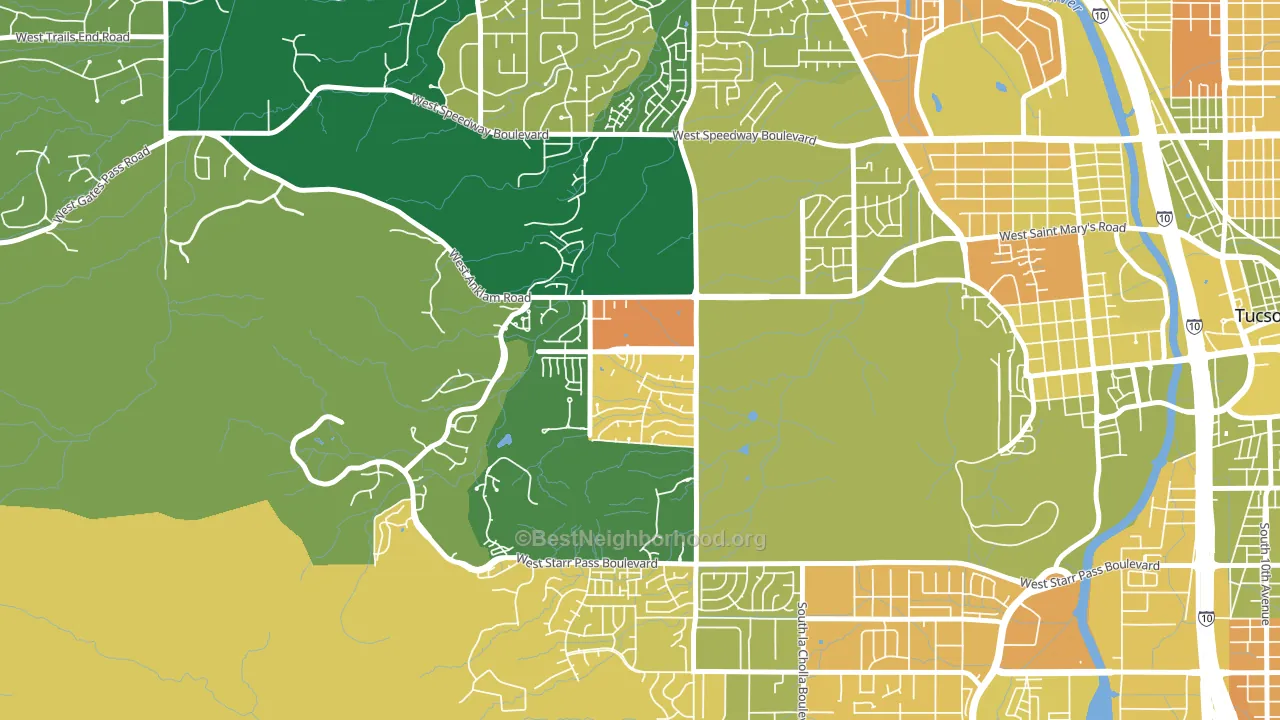 Tucson Park West, Tucson, AZ block-group voter-turnout map