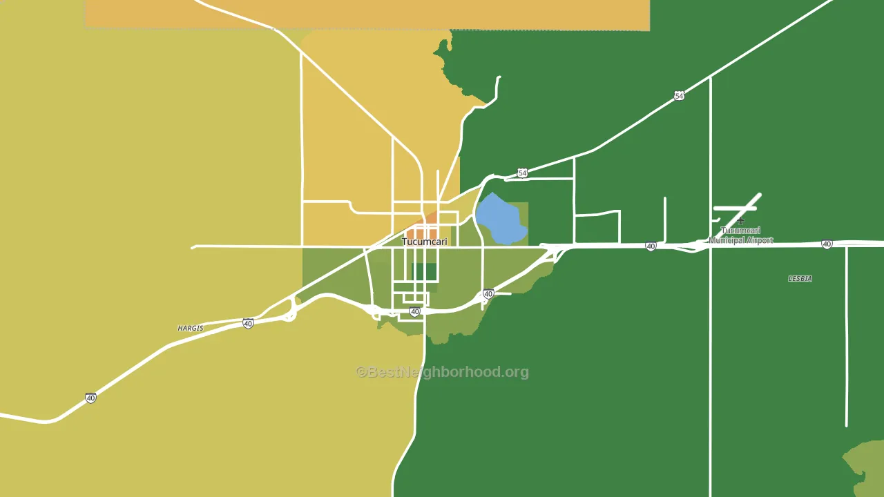 Tucumcari, NM block-group voter-turnout map