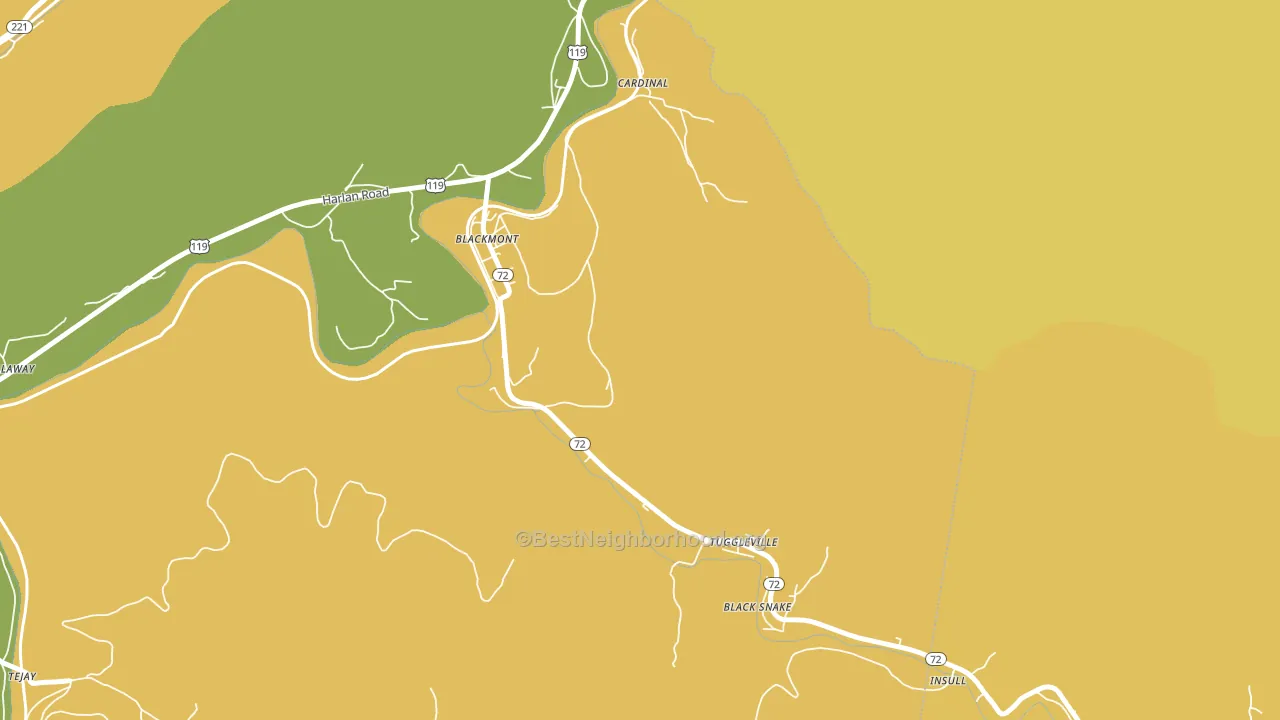 Tuggleville, KY block-group voter-turnout map