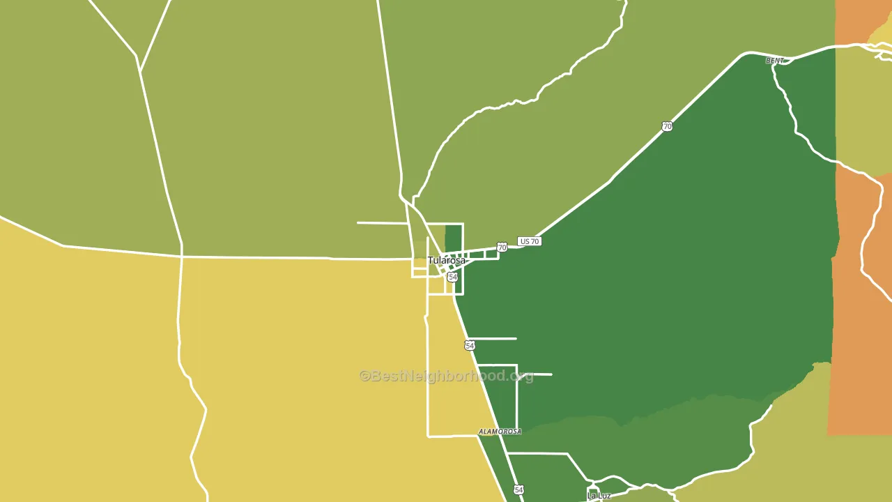 Tularosa, NM block-group voter-turnout map