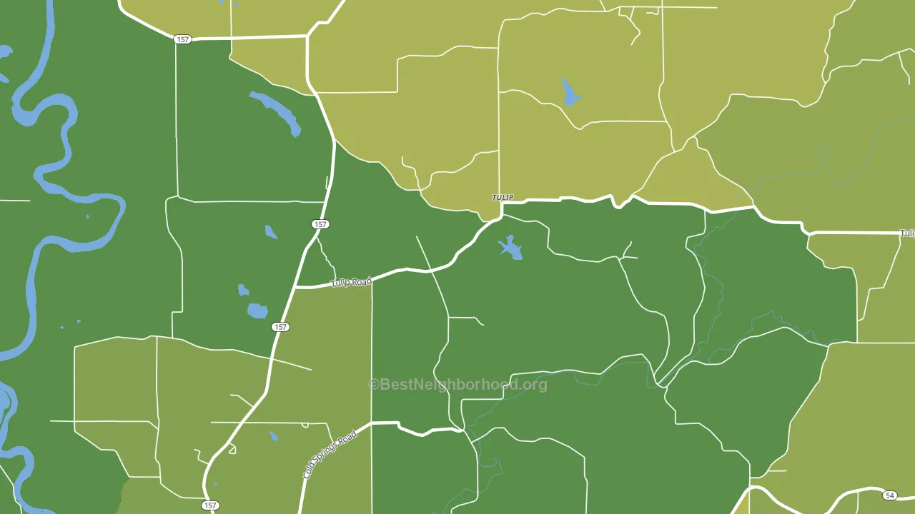 Tulip, IN block-group voter-turnout map