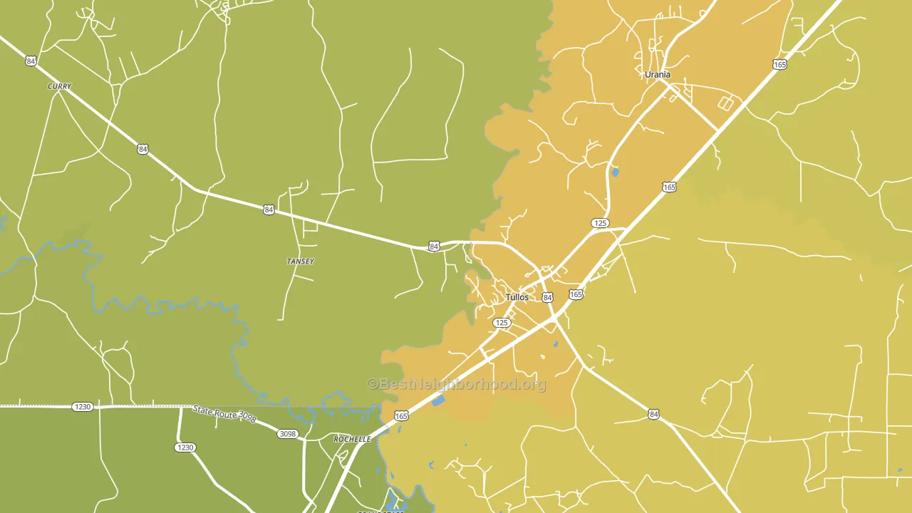 Tullos, LA block-group voter-turnout map