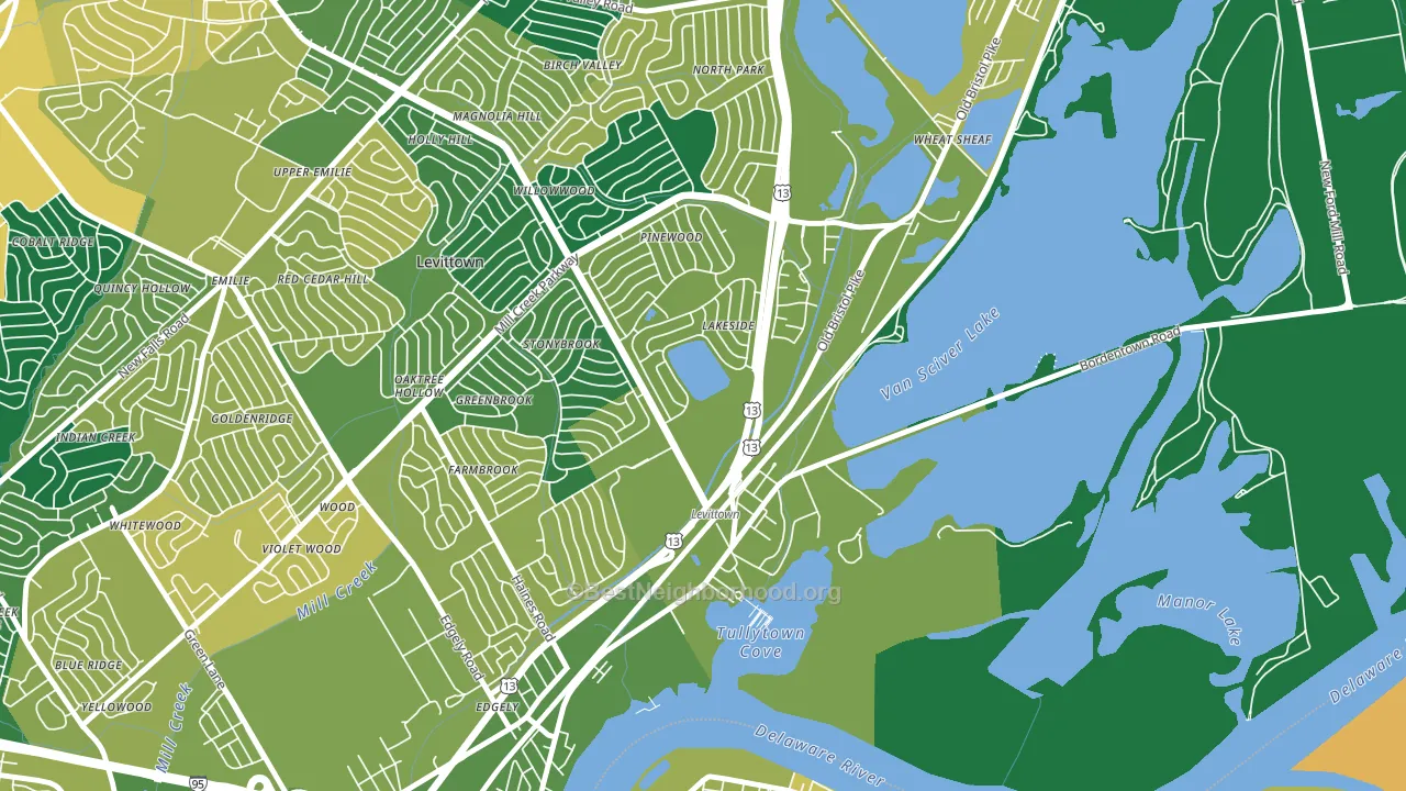 Tullytown, PA block-group voter-turnout map